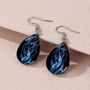 💎4/$20💎Blue Swirl Teardrop Dangle Earrings